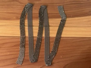 Vintage Metall Gürtel Krawatte Wrap mit Strass 56" - Bild 1 von 7