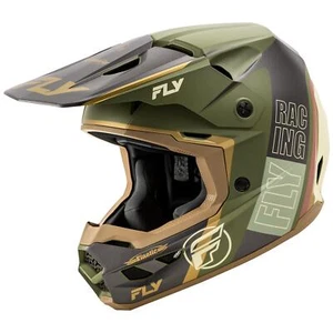 Fly Racing 2025 Kinetic Rally MX Helmet Matt Mos Khaki Off White Motocross - Picture 1 of 4