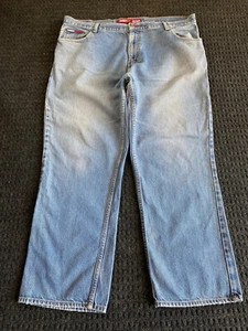 Vintage Tommy Hilfiger Jeans Baggy Wide Leg 90s y2k 42 x 30 Pocket Flag Denim - Picture 1 of 12