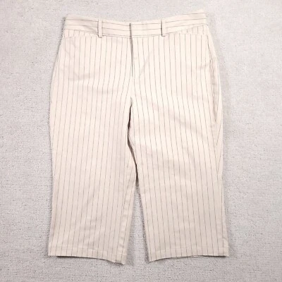 Pantalones Dockers Capri Nouveau Fit Para Mujer 10 Tostados Negros Rayas Elastizados Cortos Foto 1 de 4