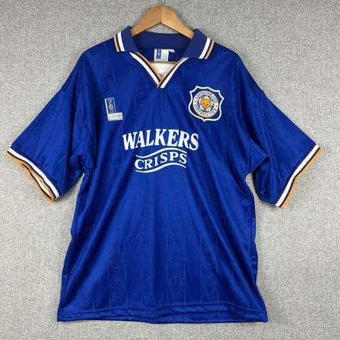LEICESTER CITY 1994/1996 HOME FOOTBALL SHIRT SOCCER JERSEY FOX LEISURE VTG BLUE Cover