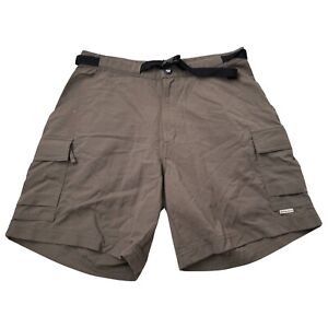 White Sierra Nylon Hiking Shorts Size 6 Belted Cargo Brown