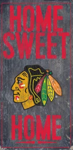 Chicago Blackhawks Sign Wood 6x12 Home Sweet Home Design - Picture 1 of 1