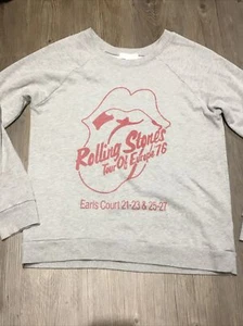Women's Rolling Stones Euro Tour '76 Sweater Gray by Treasure & Bond Size Medium - Picture 1 of 6