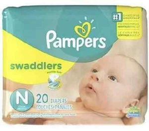 Pampers Swaddlers Diapers, Newborn (Up to 10 lbs.), 20 Count Newborn, White - Picture 1 of 2