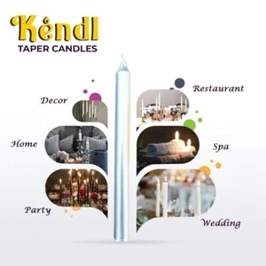 NON-DRIP Tapered Silver Candles Home Party Church Bistro Individually wrapped - Picture 1 of 3