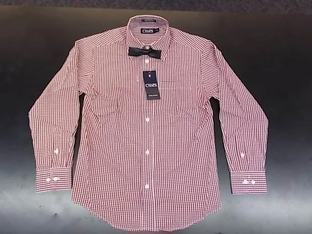 Camisa de vestir a cuadros roja/blanca Sienna de $30 para niños con pajarita negra Sk talla 8-14 Foto 1 de 3