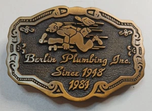Vintage 1984 Berlin Plumbing Inc. Gürtelschnalle "Since 1948" - Bild 1 von 10