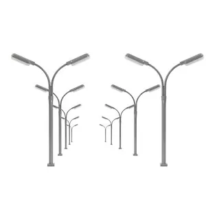 10pcs Model Trains HO TT Scale 1:100 Two-heads Lamp Street Light Warm White LEDs - Picture 1 of 6