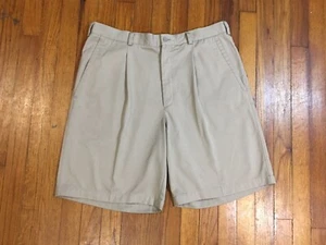 NIKE Golf Dri-Fit Pleated Front Polyester Athletic Khaki Shorts Mens 36 x 9.5 - Picture 1 of 12