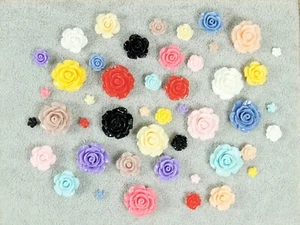 Resin Roses Flat Back 6mm 10mm 15mm 20mm Card Making Craft Gel Nail Art Make Up - Picture 1 of 15