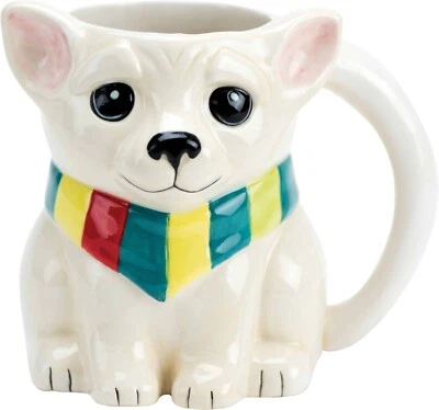 Taza para perro Chihuahua - Adorable figura de loza de 18 OZ pintada a mano (NUEVA) Foto 1 de 4