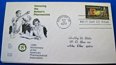UNITED STATES 1972 -  SCOTT #1473   -  FDC  -  PHARMACY - Image 1 of 2