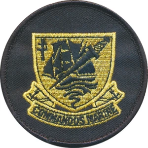 Commandos Marine, vergoldet auf schwarzem Grund, rund, 77 mm, aus Stoff (11042) - Bild 1 von 1