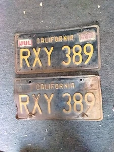 California License Plate " RXY 389" DMV CLEAR YOM BLACK - Picture 1 of 5