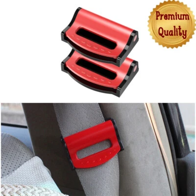 ASTON MARTIN 汽车座椅皮带调节夹,使旅行舒适红色 x2 — 第 1/4 张图片