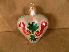 OLD WORLD GLASS ORNAMENTS- LOT OF 3 --2 BEARS & HEART