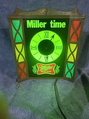 LETRERO RELOJ ILUMINADO CERVEZA MILLER HIGH LIFE VINTAGE 2 Foto 1 de 4