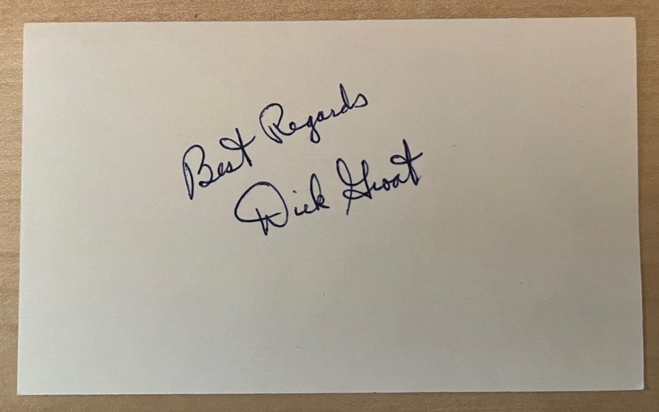 Dick Groat Autographed 3 x 5 card - Image 1 of 1