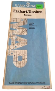 Elkhart Goshen Indiana Highway Road Map by Rand McNally 1988 - Picture 1 of 7