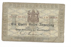 Germany Prussia 1 Thaler Courant 1861 VG P-S411 - Picture 1 of 2