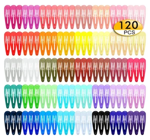 120 Stück bunte Haarspangen, 2 Zoll Haarspangen Metall Druckknopf Haarspangen Bonbonfarbe - Bild 1 von 12