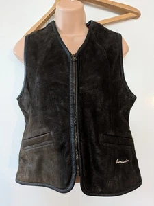 Vintage Size S Leather Biker Waist Coat VGC - Picture 1 of 11