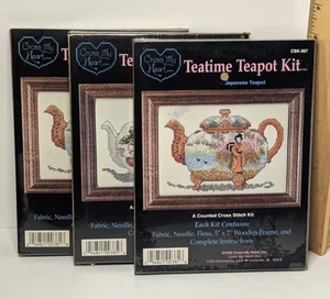 1995 Cross My Heart Teatime Tetera Kit Lote Tetera Japonesa Fresa Tetera - Imagen 1 de 11