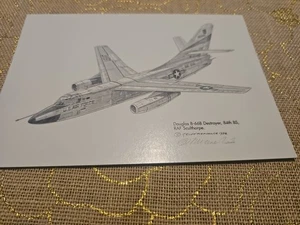 AEREO CACCIATORPEDINIERE DOUGLAS B-66B STAMPATO NELLA FOTO FIRMATO DA GEOFF PLEASANCE - Foto 1 di 4