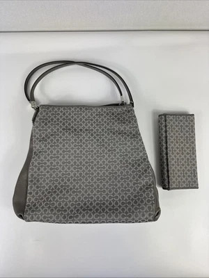 COACH Madison Light Grey Op Art Small Phoebe Shoulder Bag #F26281 /Wallet - Image 1 of 4