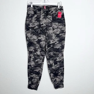 Spanx Jogger Pants Women Large Twill Cargo Black Camo High Rise B28 - Picture 1 of 11