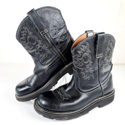 Botas de Vaquero Ariat Fatbaby Mujer 8B Negras Western Montar Moda Cuero Vaquera Foto 1 de 4