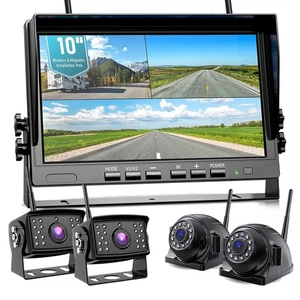 Drahtloser 10,1" DVR Monitor 1080P Rückfahrkamera LKW Seite Rückansicht Rückwärts - Bild 1 von 26