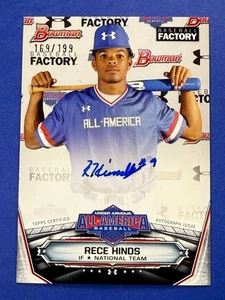 RECE HINDS 2014 Bowman 169/199 Baseball Factory Auto All-American Under Armour - Bild 1 von 2