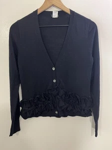 Romantic Ballet Coquette Witch Gothic Merino Wool Cardigan S Minimalist Scandi - Picture 1 of 15