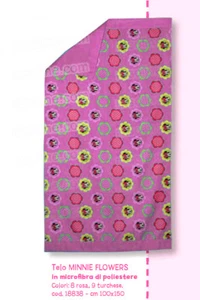 TELO BAGNO MARE MICROFIBRA MINNIE CALEFFI DISNEY ROSA - Bild 1 von 1