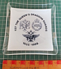 VINTAGE COMMEMORATIVE GLASS PIN DISH / TRAY 1ST THE QUEENS DRAGOON GUARDS