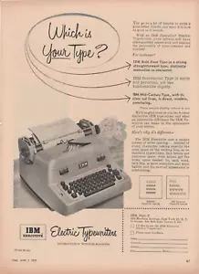 1953 IBM Executive Electric Typewriters Vintage Print Ad Unique Letter Spacing - Picture 1 of 1