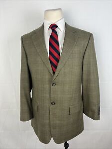 Pronto Uomo Men's Olive Green Brown Plaid Blazer 40R $595