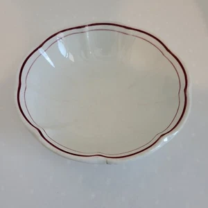 Vintage 1947 Walker China Restaurant Geschirr 7 1/2" überbackene Servierschüssel roter Rand - Bild 1 von 5
