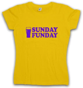 SUNDAY FUNDAY T-SHIRT Weekend Joke Nerd Hipster Indie Fun Disco Beer Alcohol - Picture 1 of 1