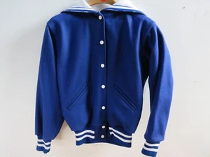 Vintage Powers Lettermans Varsity Jacket Blue/White Size 38 NOS - Picture 1 of 5