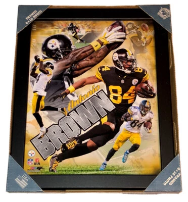 Archivo fotográfico Antonio Brown Pittsburgh Steelers NFL 8x10 enmarcado pintado personalizado NUEVO Foto 1 de 2