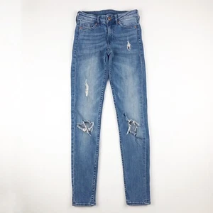 H&M Divided Womens Jeans Size 2 Skinny Distressed Light Wash - Picture 1 of 10