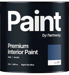 Night Sky Blue - 2.5 Litre - Paint Premium Interior Indoor Matt British-Made Eco - Picture 1 of 8