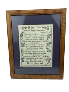 To His Mother Poem 1991 Great Mothers or Wedding Day Present Mother in Law - Picture 1 of 3