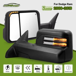 Power Heated Tow Mirrors w/ Led Signal For 09-18 Dodge Ram 1500 2500 3500 - Picture 1 of 7