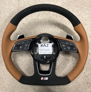 NEW AUDI S A4 S4 A5 S5 SQ5 STEERING WHEEL Beige/Black 8W0419091F #A2 - Foto 1 di 4