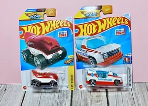 Hot Wheels Rapid Pulse White #137 Mainline 2024 & Sushi Tuner Lets Race, Bundle - Picture 1 of 4