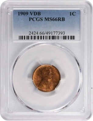 1909 VDB Lincoln Cent MS66RB PCGS - Image 1 of 2
